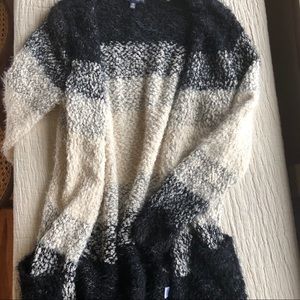 Saks fifth avenue fuzzy cardigan sweater